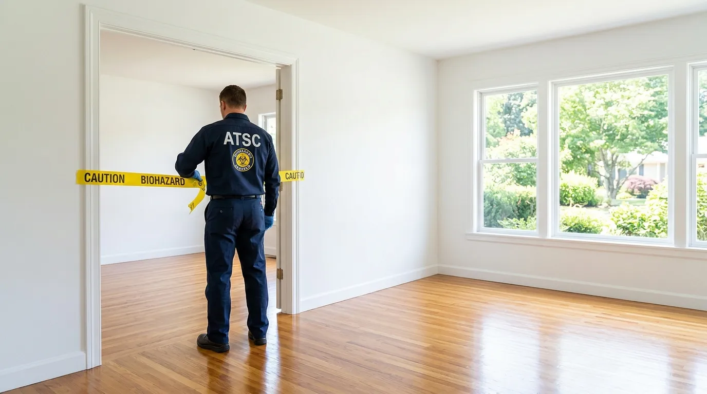 Certified biohazard cleanup crew performing Decomposition Cleanup in Middleton